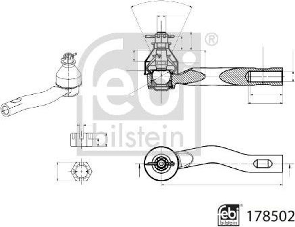 FEBI BILSTEIN 178502 Spurstangenkopf OE 45046F9010 kompatibel mit C-HR, Corolla
