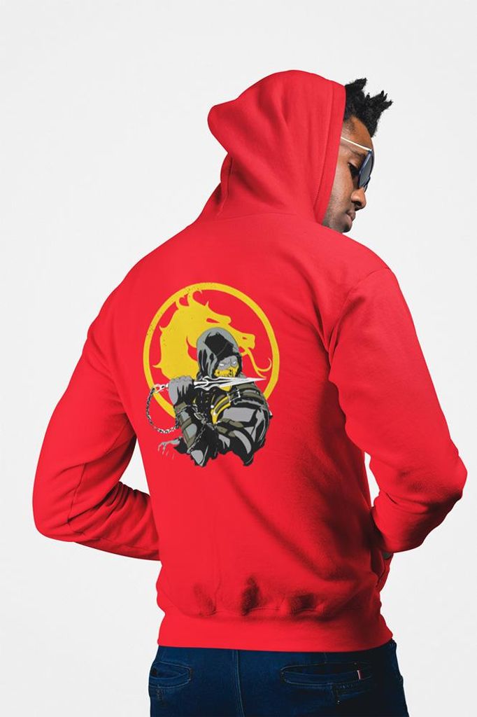 D&B Unisex Hoodie ZIPMO00036 Mortal Kombat Rot-Größe XL