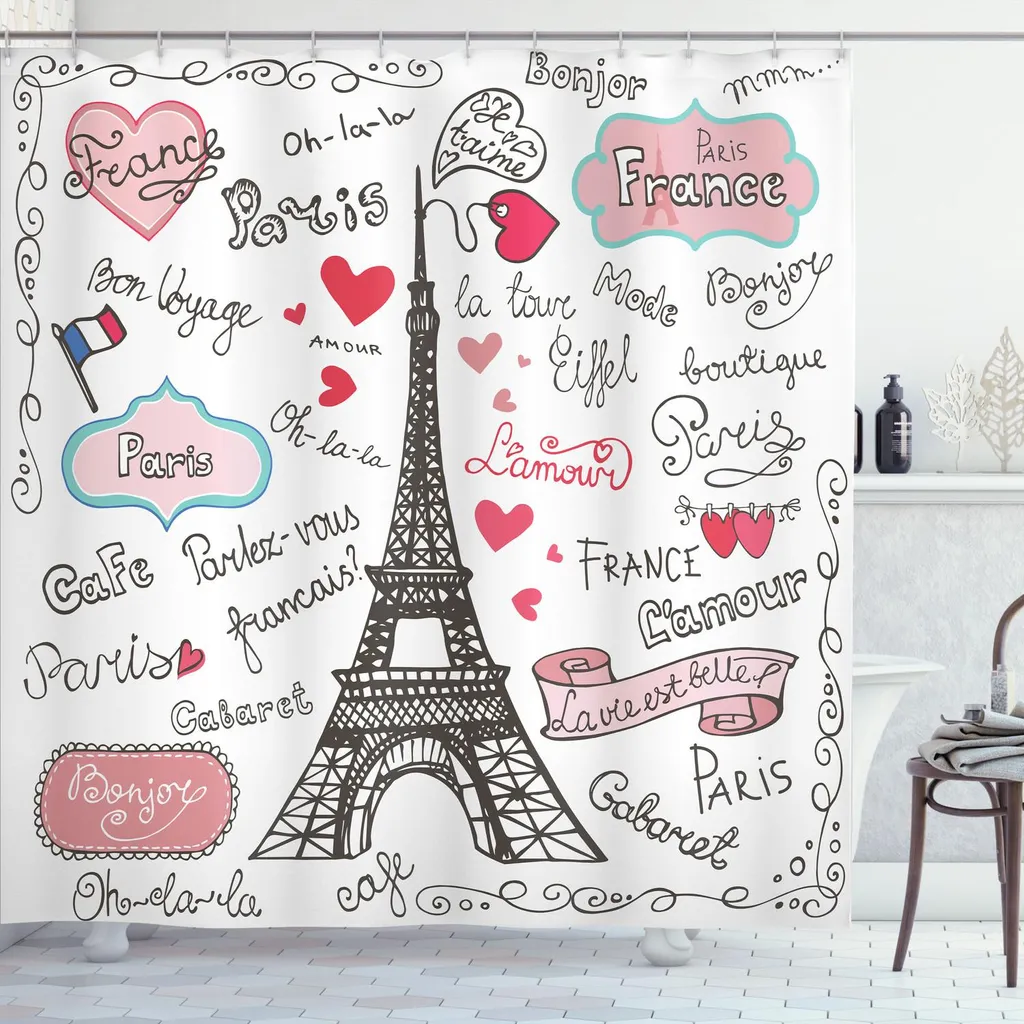 Offerta Tenda Doccia Abakuhaus 175x200 Torre Eiffel - Qualità Top