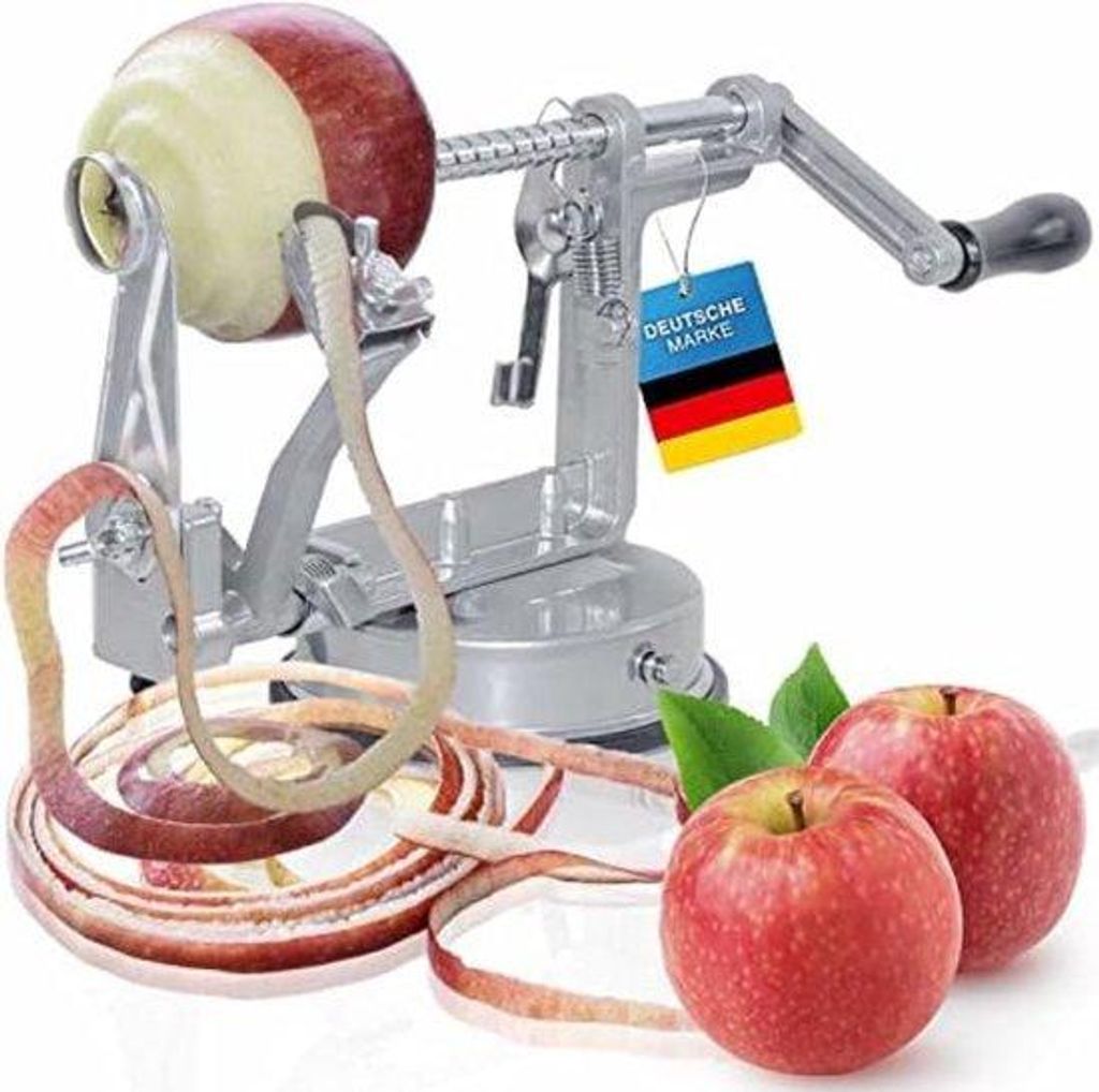 Apfelschäler mit Saugnap, Edelstahl, kompakt