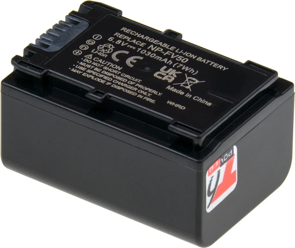 Batteria T6 Power per SONY DCR-HC17, Li-Ion, 6,8 V, 1030 mAh (7 Wh), grigio