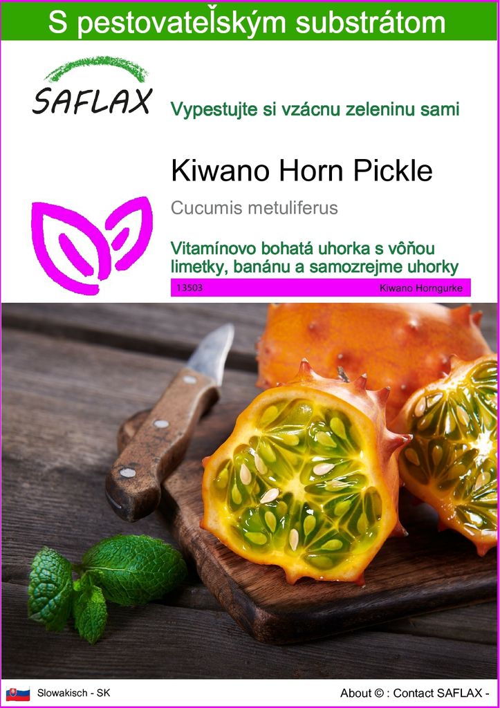 SAFLAX - Kiwano Horn Pickle - Cucumis metuliferus - 10 Obrázok produktu 