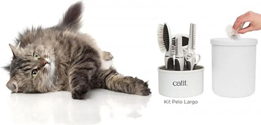 Catit Pflegeset Für Langes Haar Weiß  Weiß One Size Produktbild 