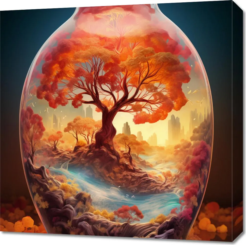 Quadro Design Vetro 60x60 Albero della Vita - Eleganza per Interni