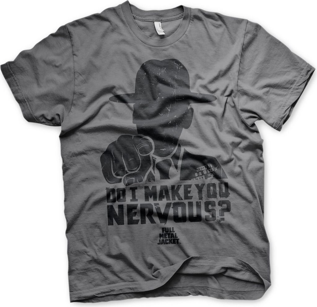 Full Metal Jacket - Do I Make You Nervous T-Shirt - Large - Dark-Grey