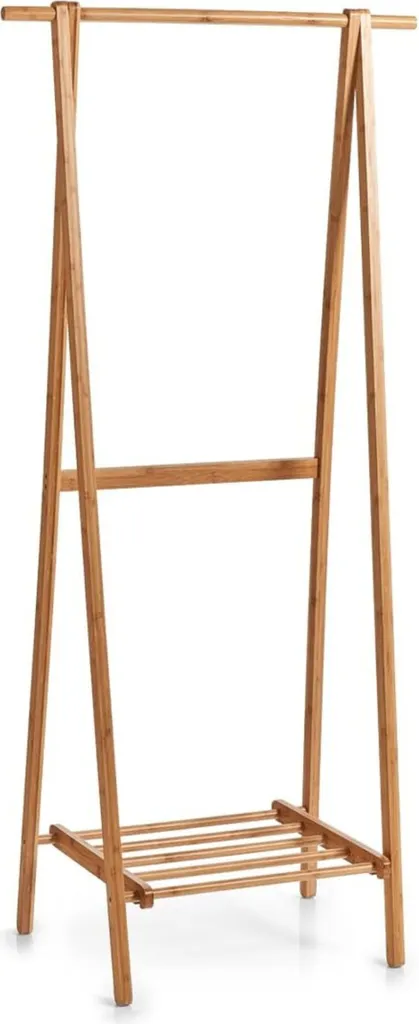 Portemanteau bambou 159 cm stable - Rangement vêtements multi-niveaux