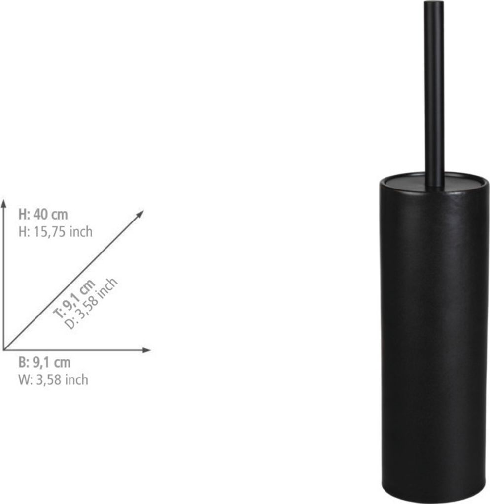 WENKO WC-Garnitur Casoli schwarz Stein Produktbild 4