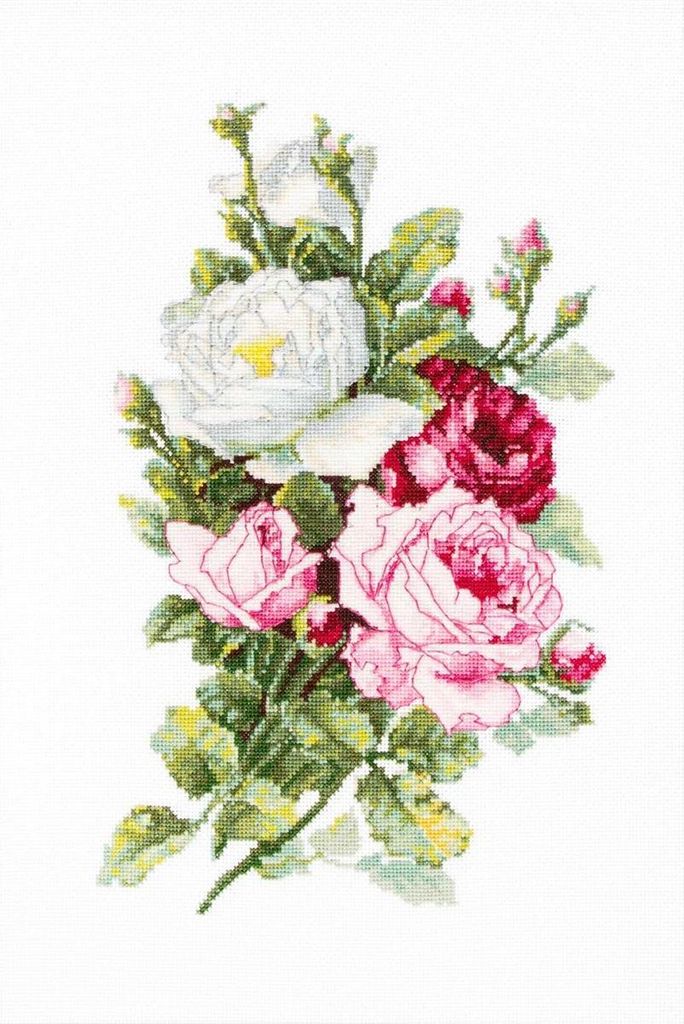 Luca-S Kreuzstich Set "Strauß Rosen", Zählmuster, 21,5x33,5cm