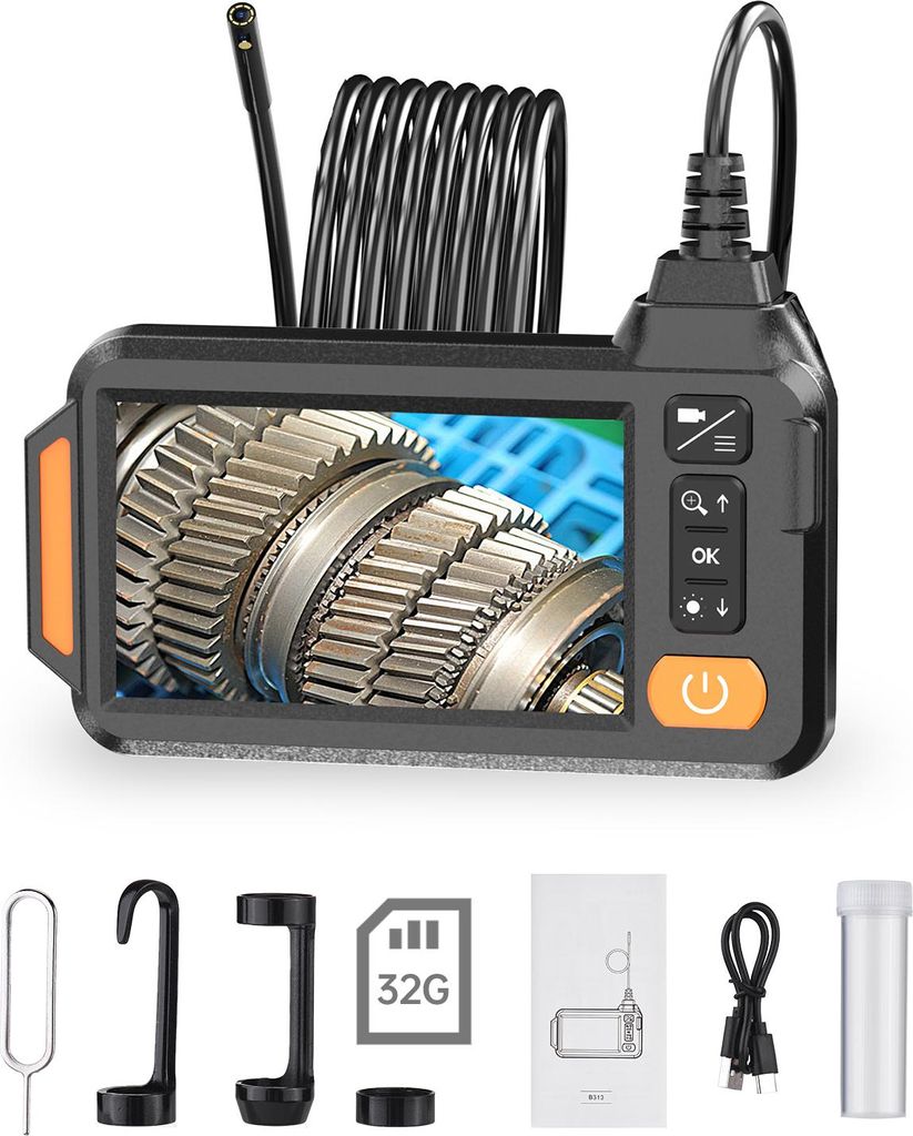 Industrielle 1080P Kanalisation Inspektion Kamera Dual-Objektiv mit 8 LED-Leuchten Endoskop Rohr-Kamera 4,3 "HD IPS-Bildschirm Echtzeit-Monitor 6,5...