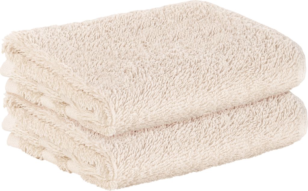 StickandShine 2er SET Premium Frottee Gästehandtuch 30x50 cm in creme in 500g/m² aus 100% Baumwolle