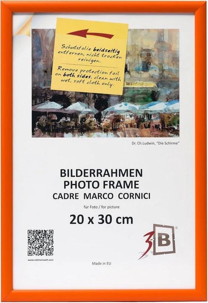 Cadre photo bois 20x30 cm orange de style scandinave pour posters