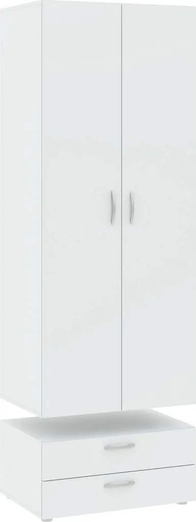Armoire 2 portes Buriasco blanc 74x214 cm idéale pour petit espace
