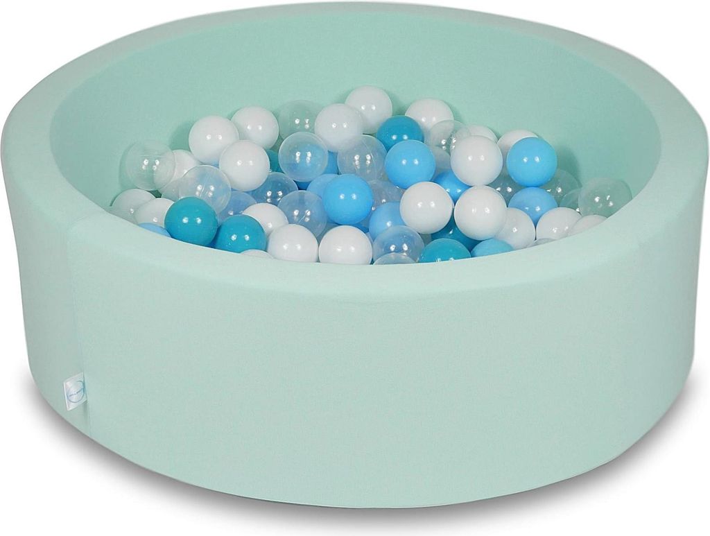 Dry Pool 90x30cm mint mit 200 Bällen: türkis, weiß, transparent, hellblau