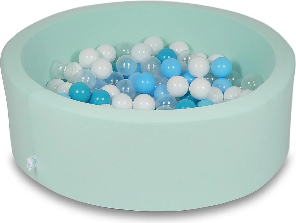 Bac à balles en mousse pour bébé 90x30cm menthe avec 200 boules souples