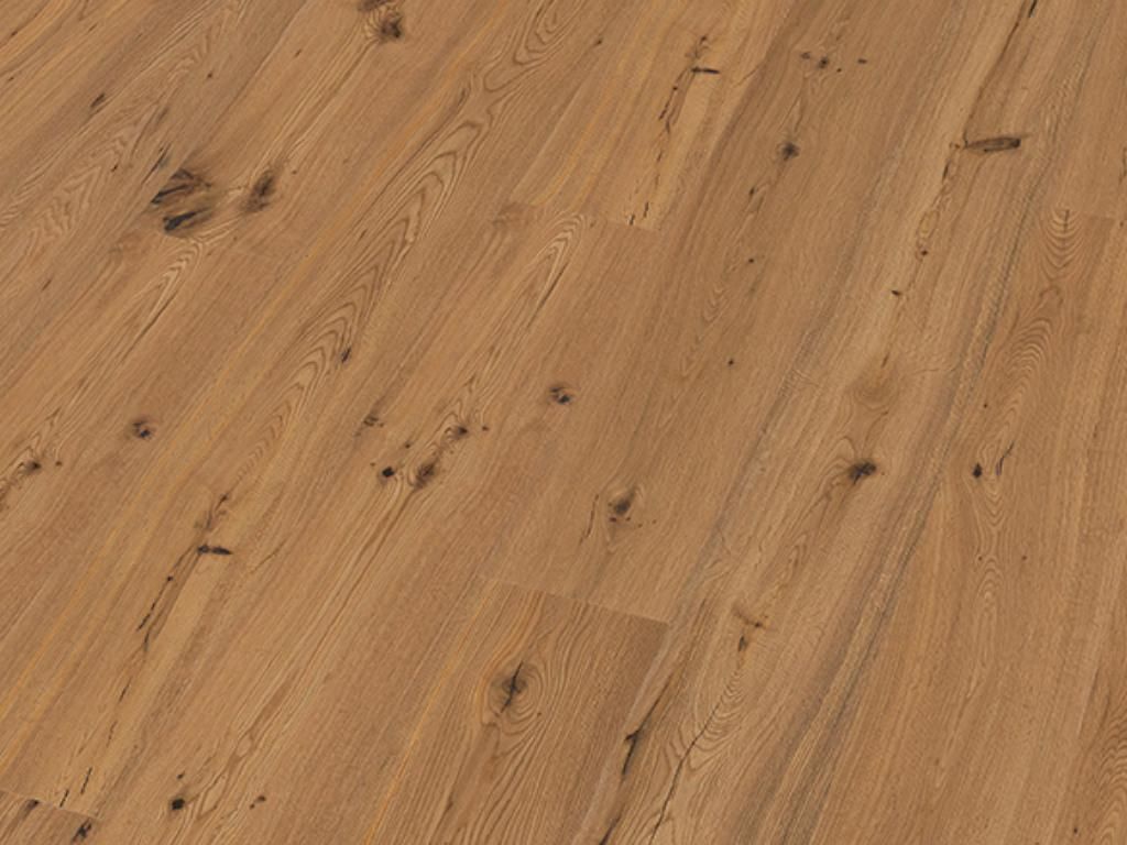 BASICfloor | 2,873 m² | Eiche natur 10 mm rustikales Eichenparkett, Landhausdiele Parkettboden, astige Optik, lackiert, langlebig, naturbelassen