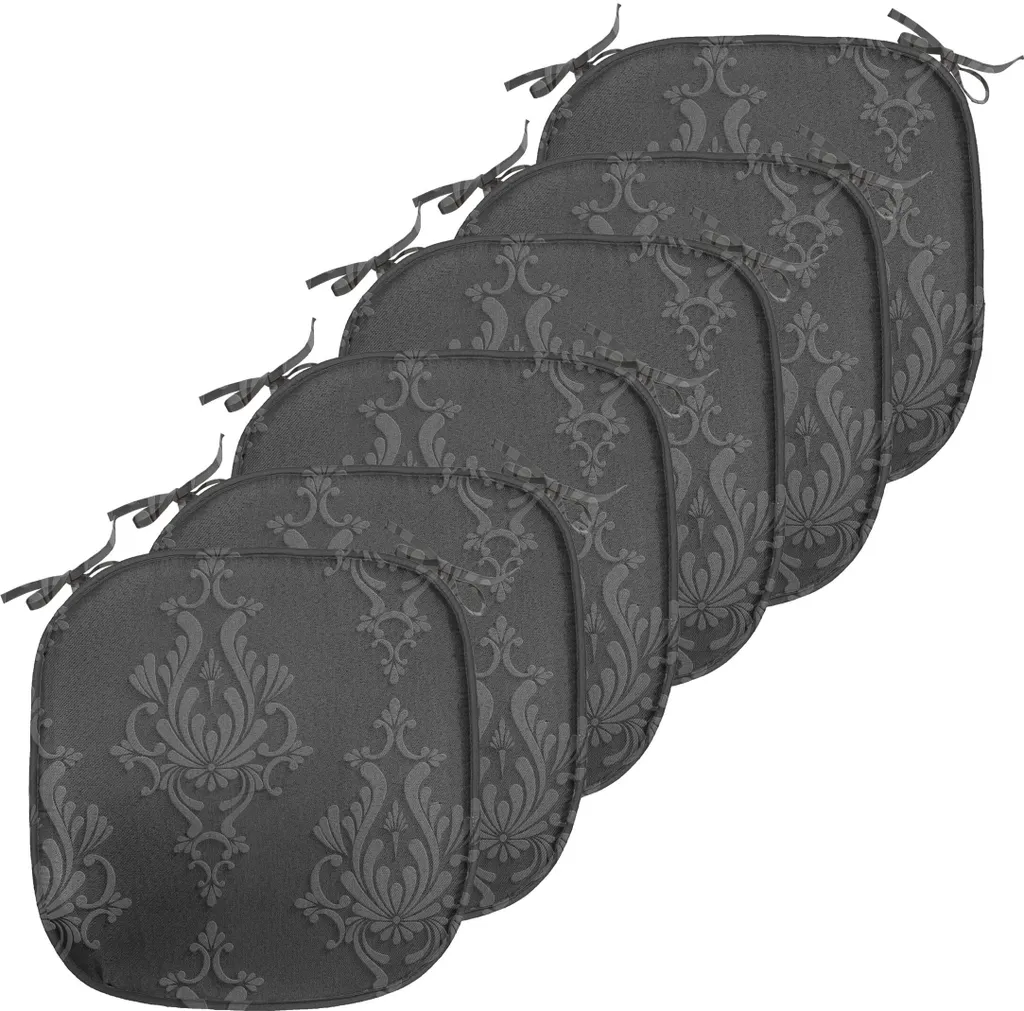 Galettes de Chaise de Cuisine 40x40 cm Gris Foncé pour Salle à Manger