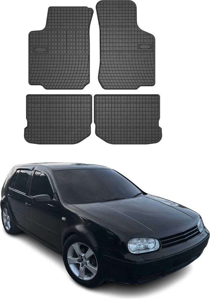 1997-2006 VW Golf Fußmatten Gummi Schwarz 4 tlg Produktbild 