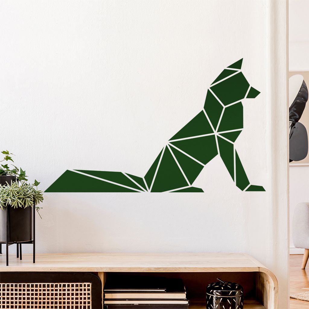 Papierfalten Fuchs Wandtattoo Wandaufkleber Wall Sticker - Dekoration, Küche, Wohnzimmer, Schlafzimmer, Badezimmer