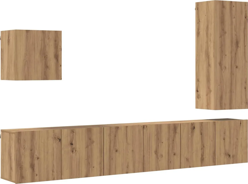 vidaXL Meuble TV mural 5 pcs Chêne Artisan Bois composite Design Moderne