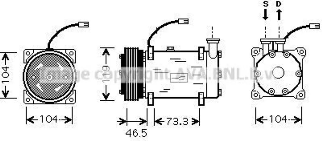 Compresseur de Climatisation PRASCO CNAK030 Robuste et Silencieux 12V