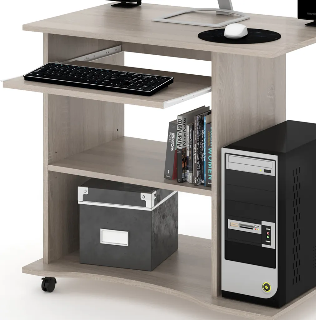 Table de travail compacte Vicco Harm 80cm chêne pour télétravail