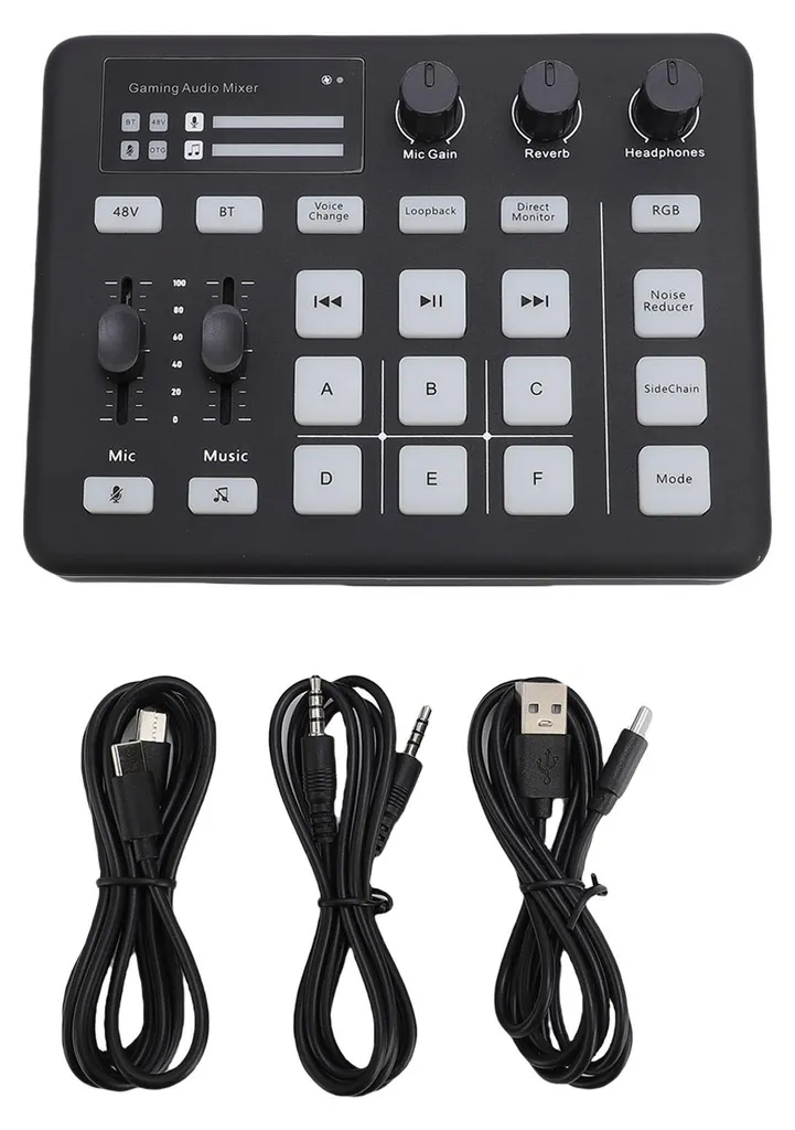 Carte son externe pour streaming et podcast avec mixeur audio Bluetooth