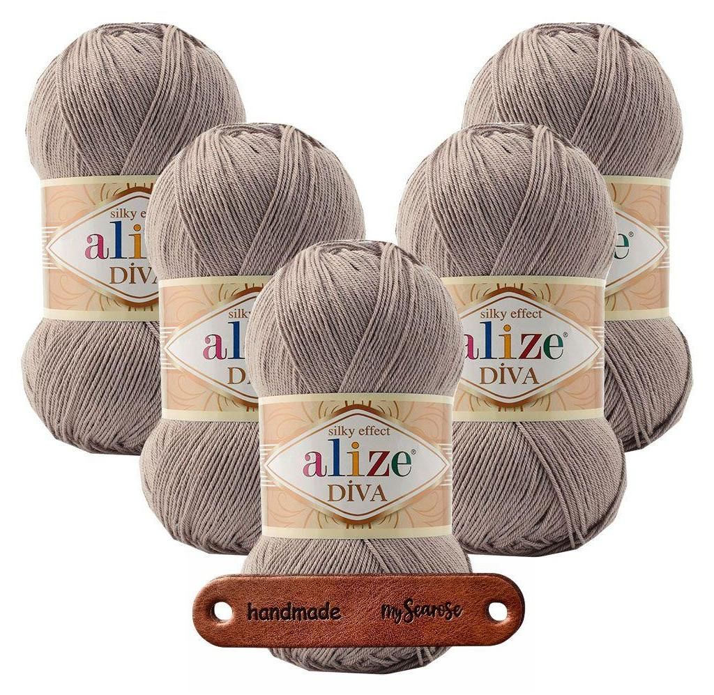 5 x ALIZE Diva 167 Beige mit Label Produktbild 