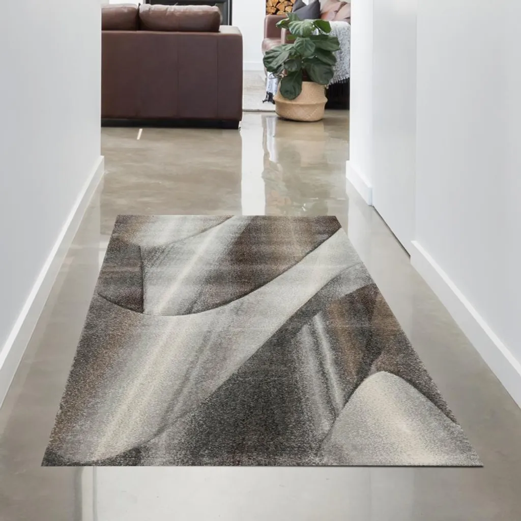 Tapis de passage moderne pour couloir et entrée - Gris argenté 80x150