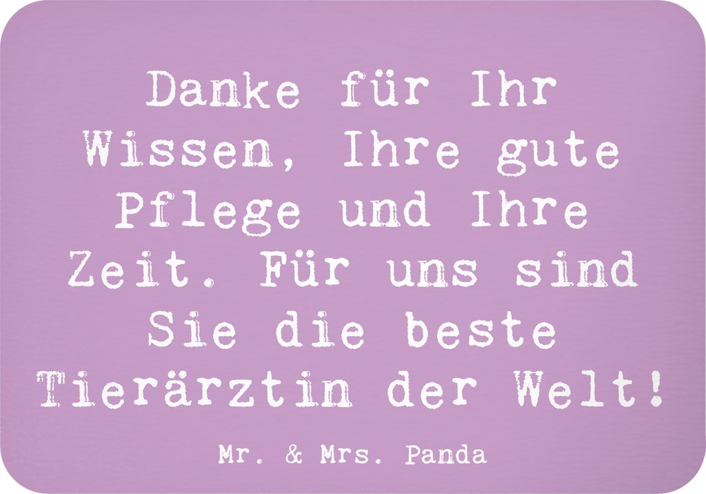 Mr. & Mrs. Panda Kühlschrankmagnet Spruch Beste Tierärztin - Lavendeltraum - Geschenk, tafelmagnet, Veterinär, Notizhalter, Aufmerksamkeit, Tier...