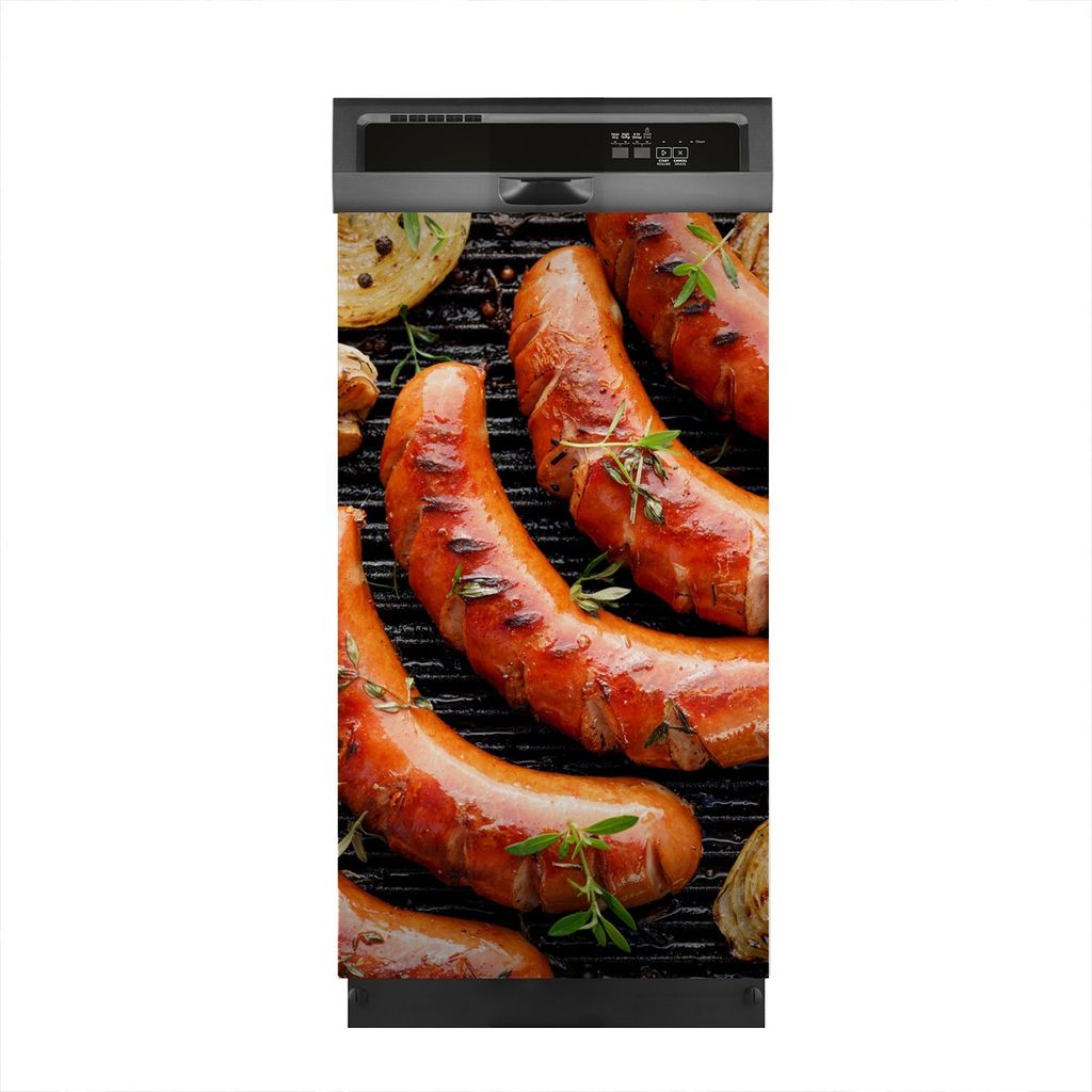 Aufkleber sticker 45x80 cm Dekorative folie Spülmaschine - Grill Wurst bbq Kräuter