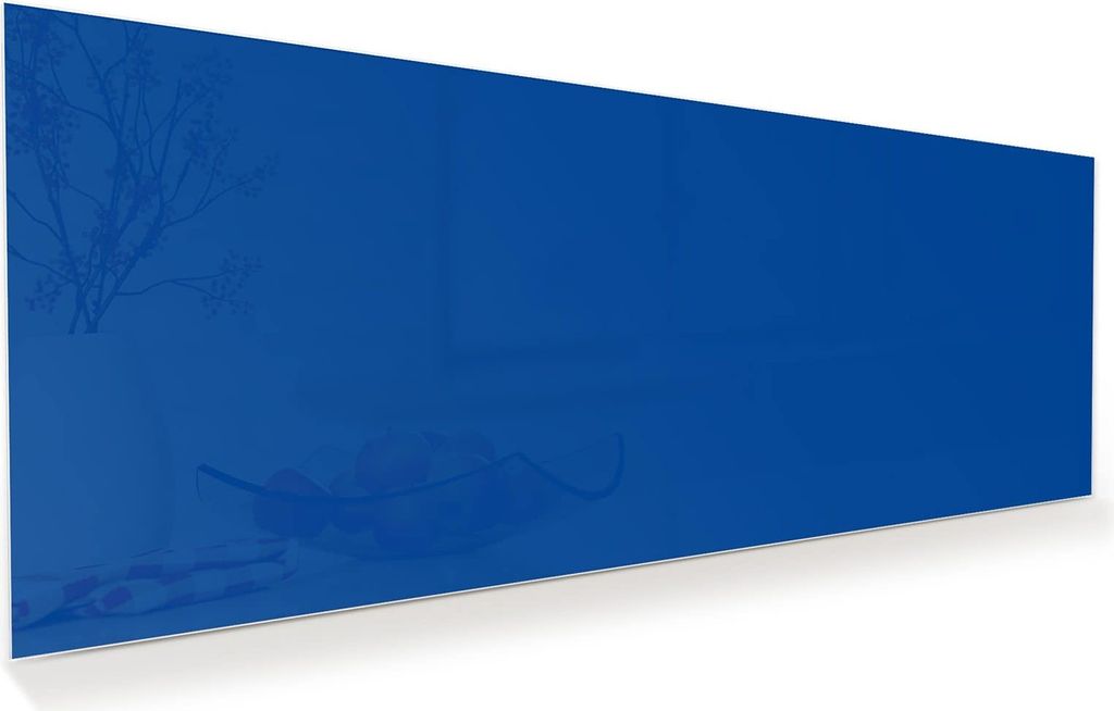 Glasbild 125x50cm in XXL für Wohnzimmer, Schlafzimmer Motiv Dunkelblauer Hintergrund I