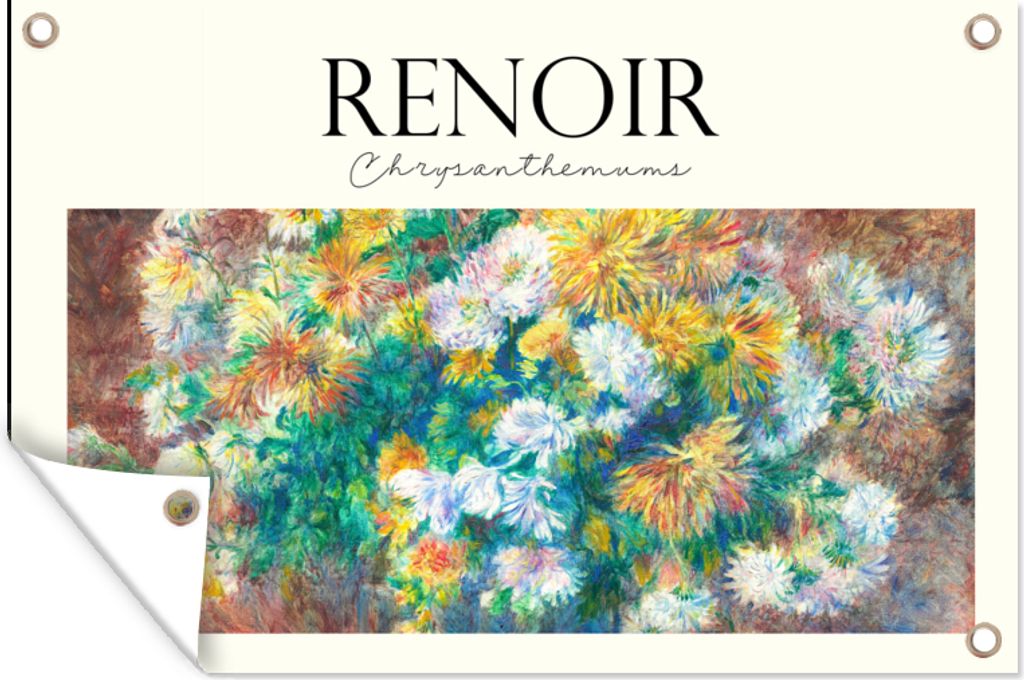 MuchoWow 90x60 cm Outdoor-Poster Gartendeko Sichtschutz Garten Poster für den Garten Gemälde - Renoir - Blumenstrauß