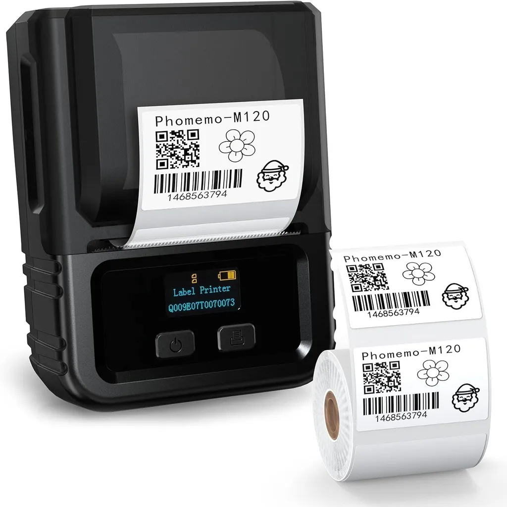 Phomemo M120 Imprimante d'Étiquettes Bluetooth pour Format 20-50 mm