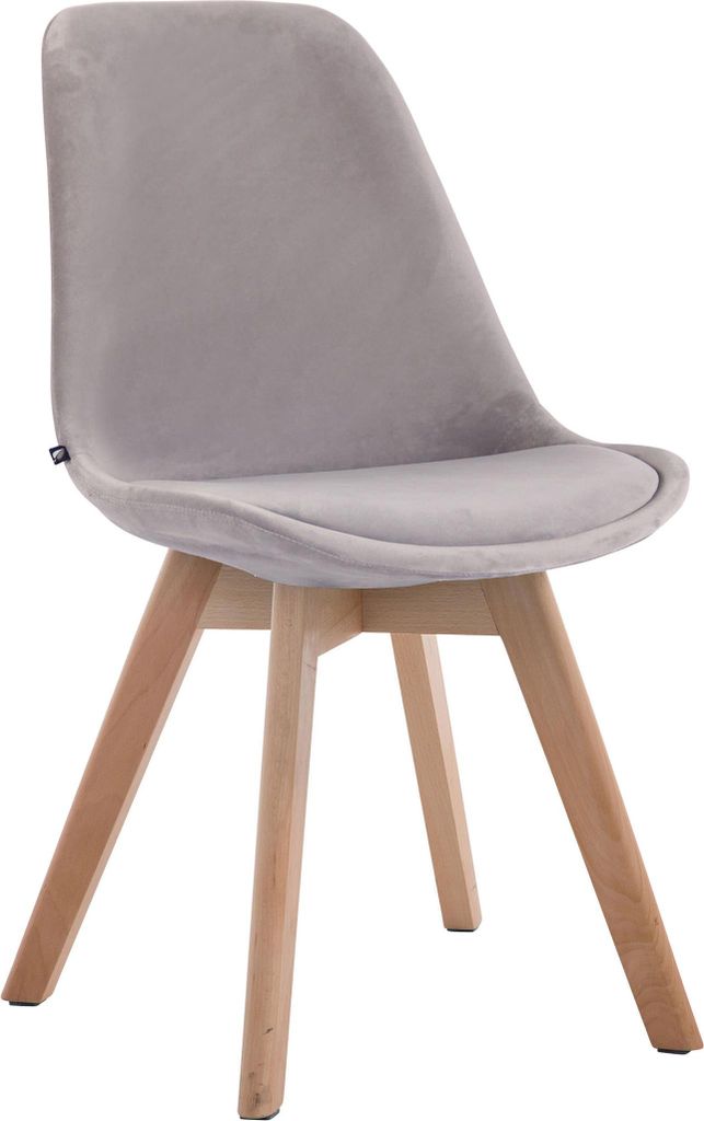 Besucherstuhl LAGOS - Samt Grau 48x55x84 cm Hellbraun | Besucherstühle Konferenzstuhl Wartezimmerstuhl Bürostühle Bürostuhl Konferenzraum Warte...