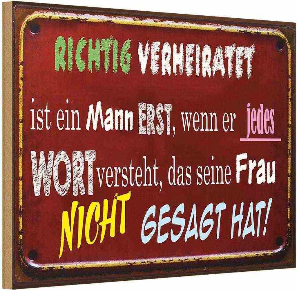 vianmo Holzschild 20x30 cm Achtung Verheiratet ist Mann Warnschild Hinweisschild