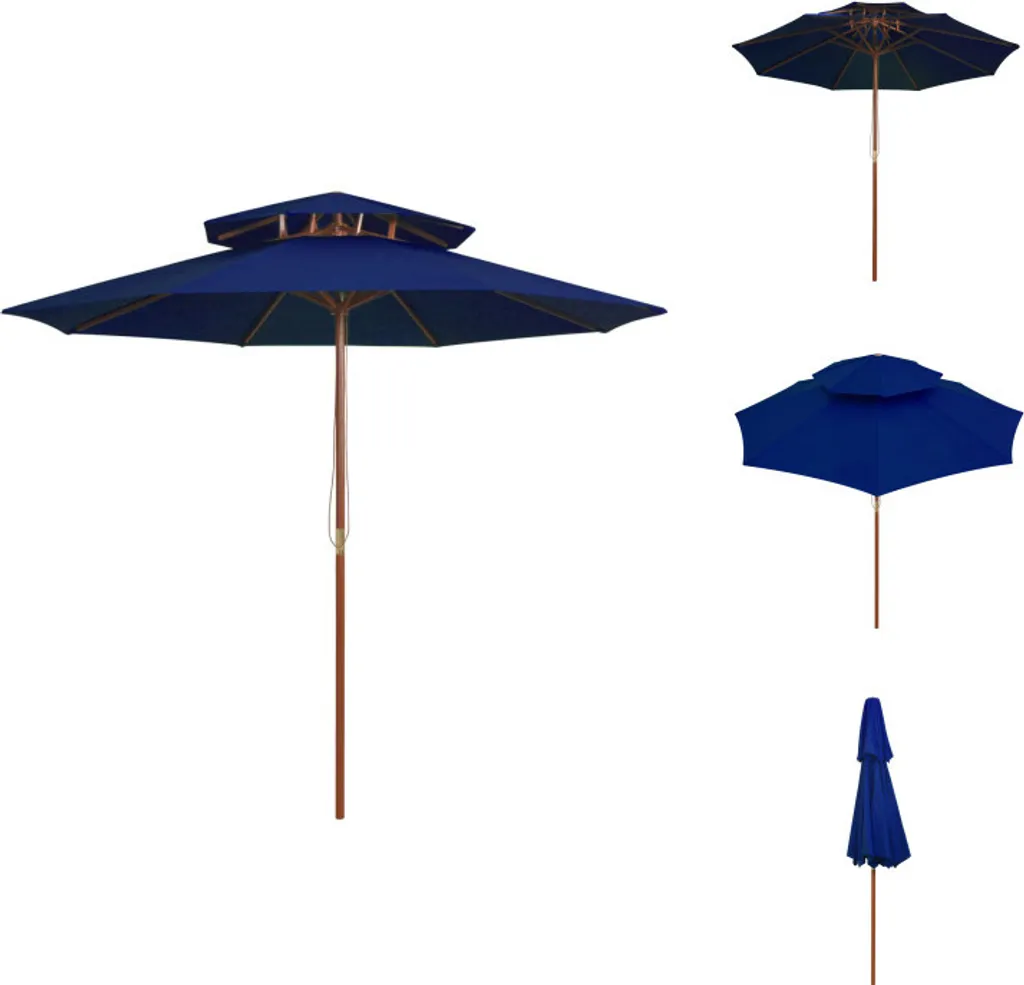 Offerta Ombrellone Blu 270cm vidaXL: Legno Solido e Prezzo Top