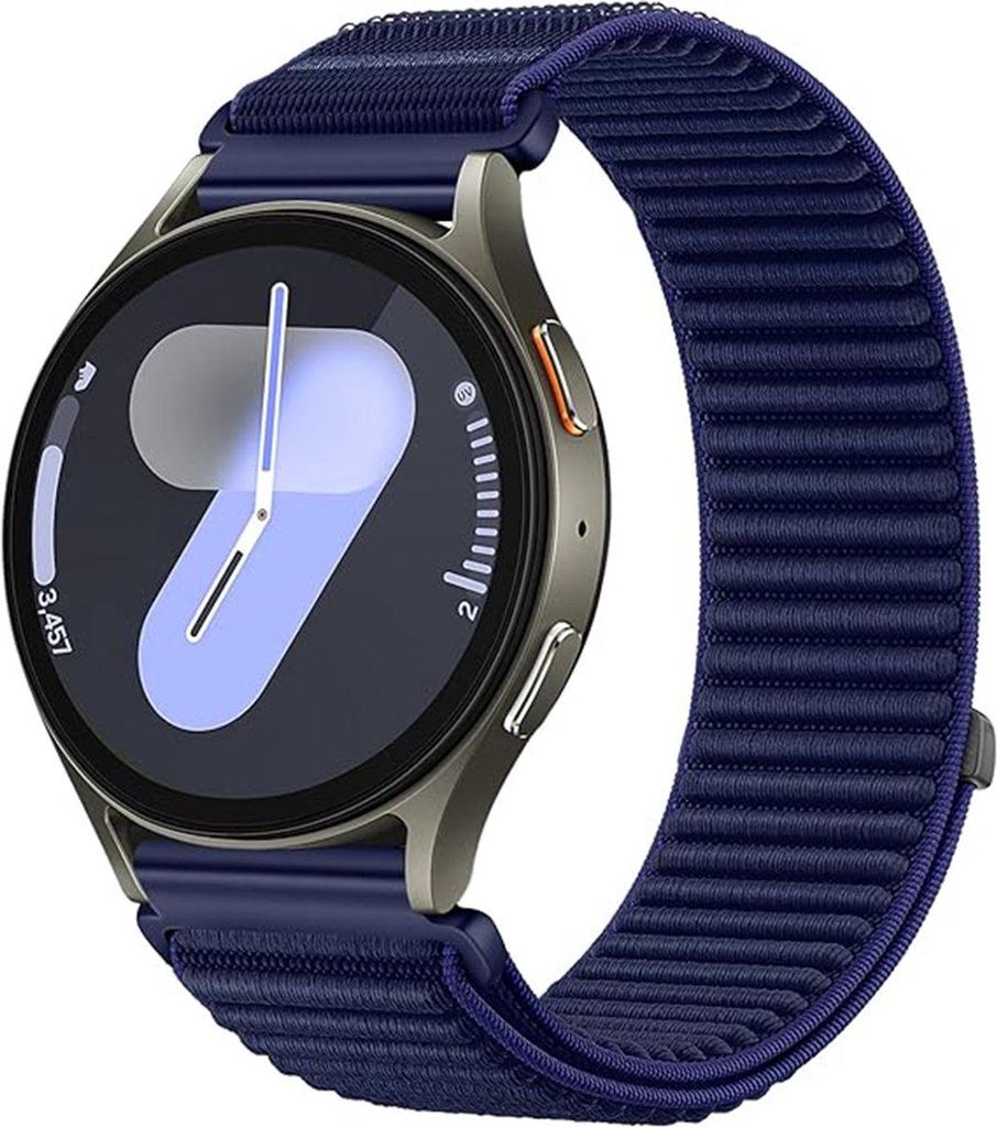 Stravo Nylon Klettverschluss Ersatzarmband 20mm Sport Atmungsaktiv Geflochten für Galaxy Watch 7/6/5/4 , Garmin Vivoactive , Huawei - Dunkelblau