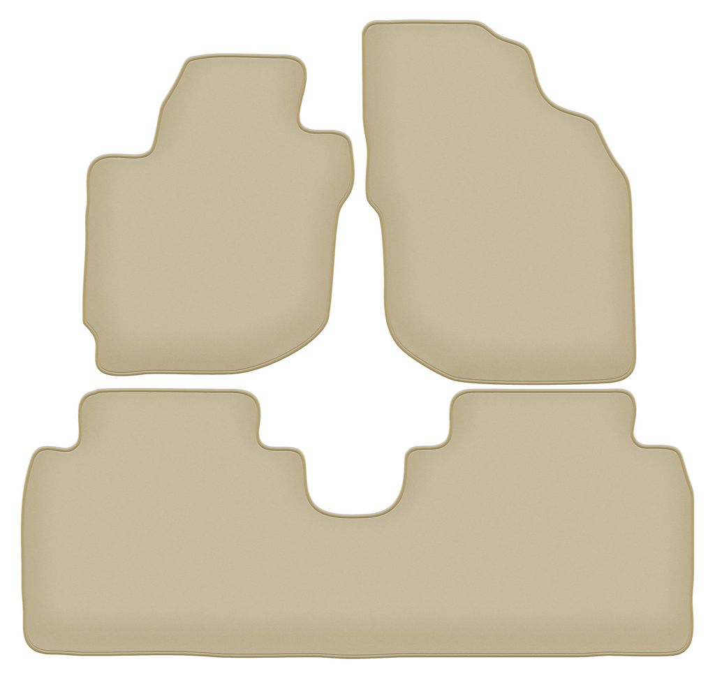 Velours-Fußmatten PREMIUM beige passend für Mazda MPV II LW (1999-2006, Minivan) – mit Befestigungen – passgenau