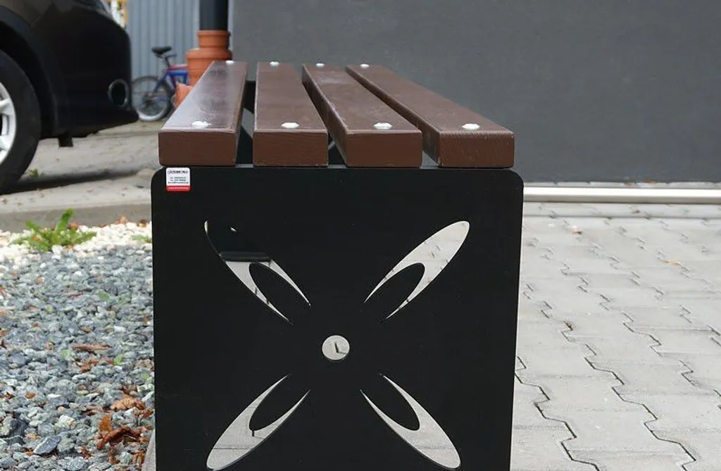 Banc de jardin robuste sans dossier - Solution assise durable bois acier