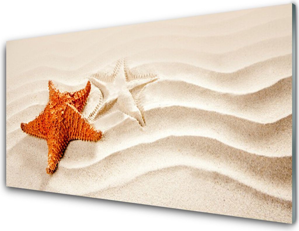 Acrylglasbilder 100x50 Wandbild Druck Seesterne Sand Kunst