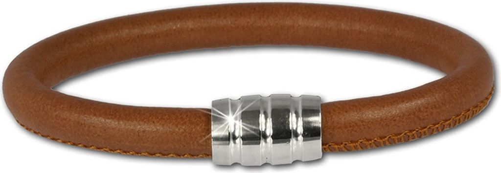SilberDream Nappa Leder Armband cognac mit 925er Verschluss D2LS0642