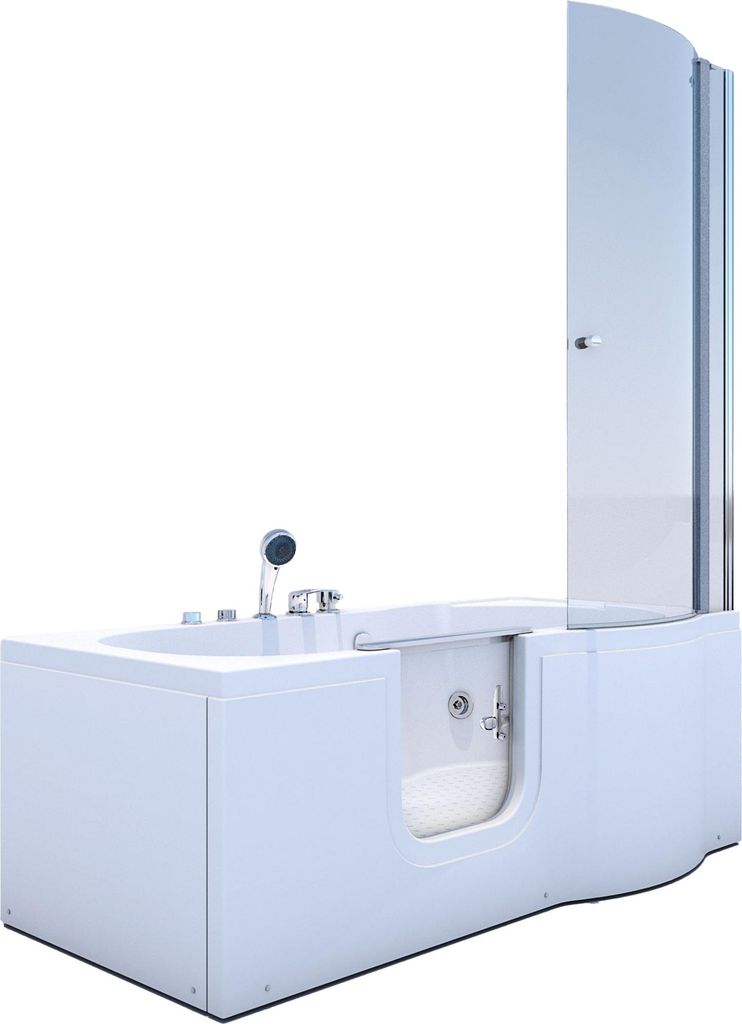 Seniorendusche und Wanne mit Whirlpool S12D-EH-WP-L-EC Dusche 170x85cm
