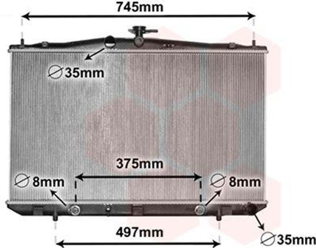 VAN WEZEL 53002675 Kühler Wasserkühler Motorkühler für LEXUS RX (GYL1, GGL15, AGL10)