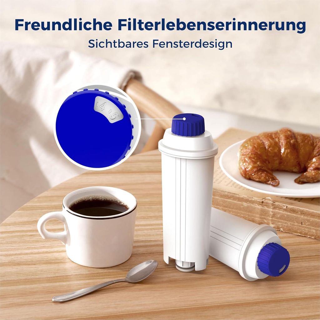 Lot De 2 Filtres à Eau DeLonghi SER3017 DLS C002 - Compatibles ECAM, BCO - Eau Plus Pure Pour Un Café Parfait