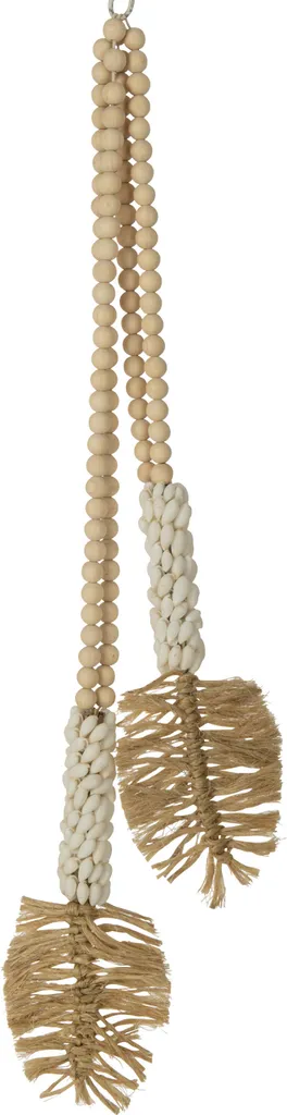 J-Line Cintre en Bois Naturel et Blanc - Lot de 5 Cintres Design Chic