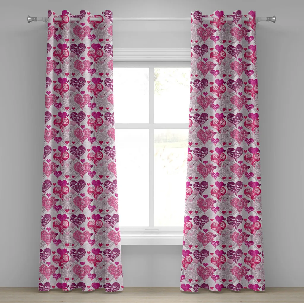 Offerta Tenda ABAKUHAUS Cuori 280x175 Rosa Lilla Prezzo Shock