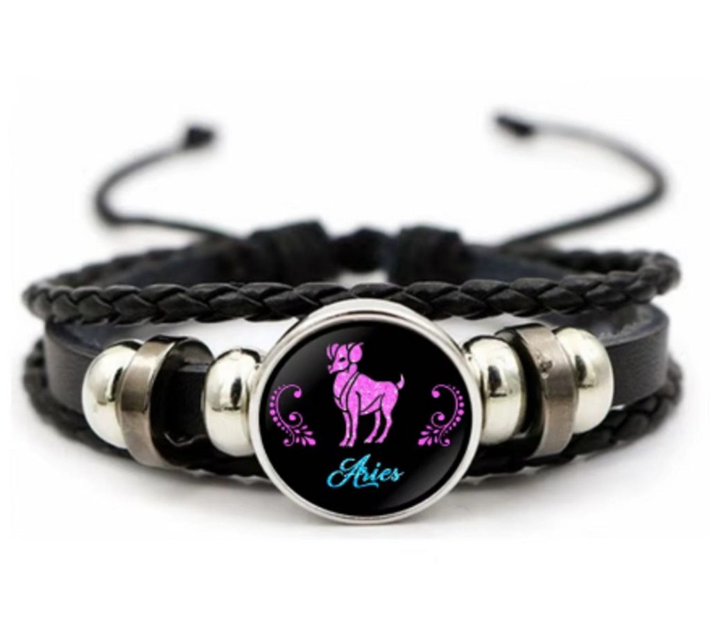 Armband Sternzeichen Widder mit 3D Gravur im Glas