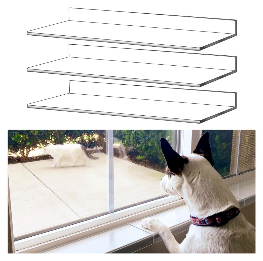 3 Stück Fensterbankschutz, Haustier-Fensterschutz, transparent, Fensterbankabdeckung, Schutz vor Kratzern durch Hunde und Katzen, Kauen und Schlab...
