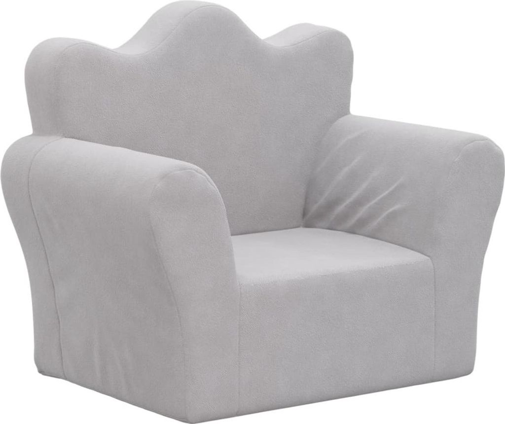vidaXL Divano per bambini grigio chiaro in morbido peluche Immagine del prodotto 