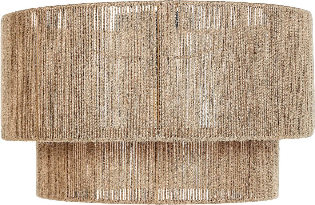 BELIANI Deckenleuchte Naturfarben Jute- u. Terylenschnur 45 cm Rund Trommelform 1-Flammig Boho Wohnzimmer Flur Esszimmer Schlafzimmer Beleuchtung
